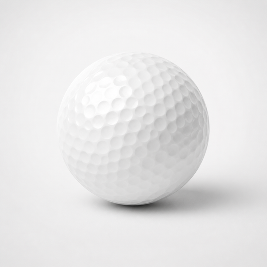 Blank white golf ball placeholder